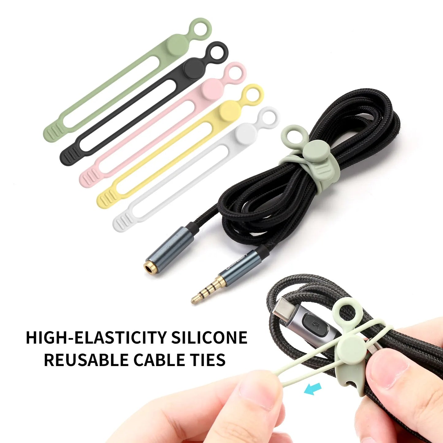 Flexible Silikon Kabelbinder für Ordnung Zuhause, Büro - Reisen