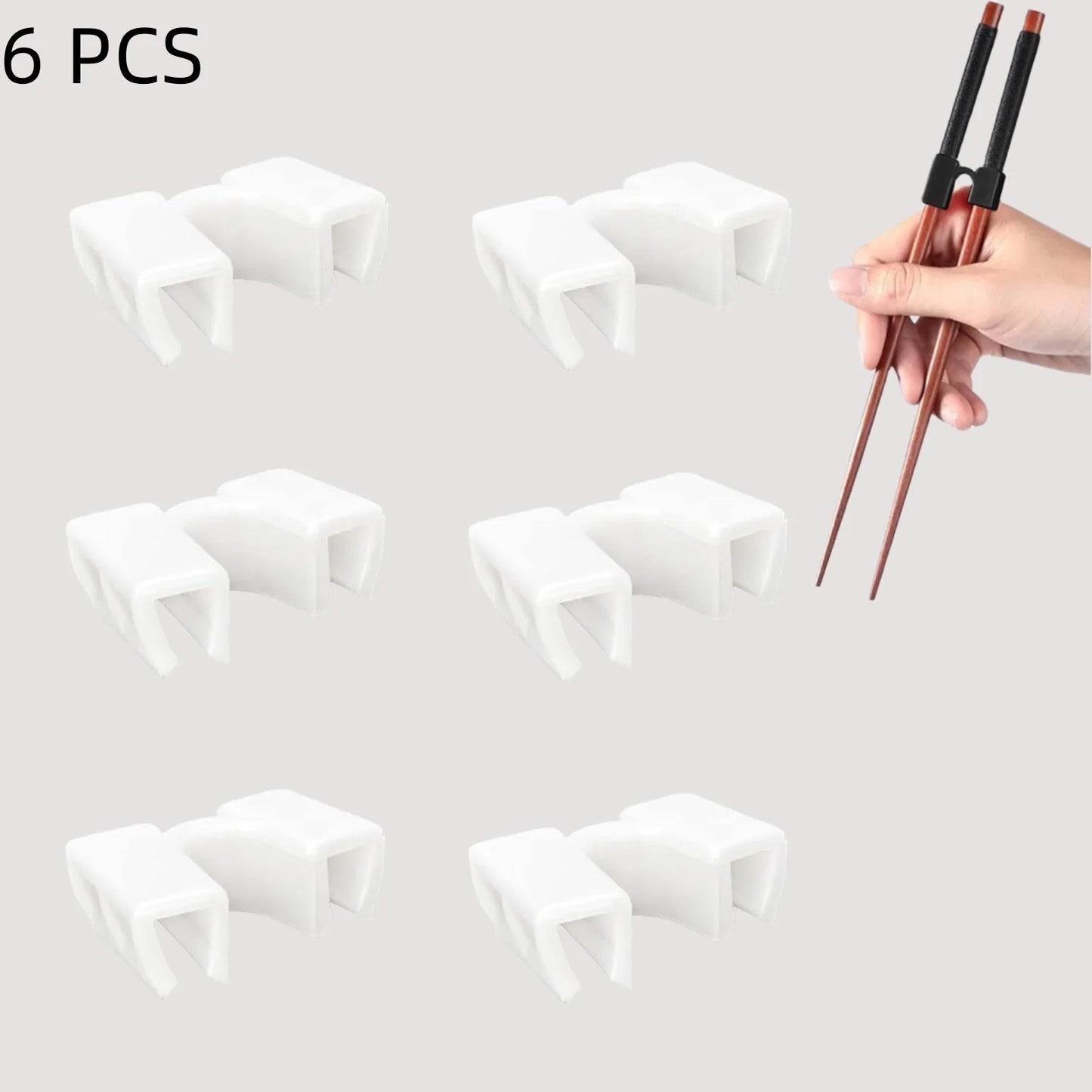 6er-Pack wiederverwendbare Essstäbchen-Helfer für Erwachsene und Kinder Training