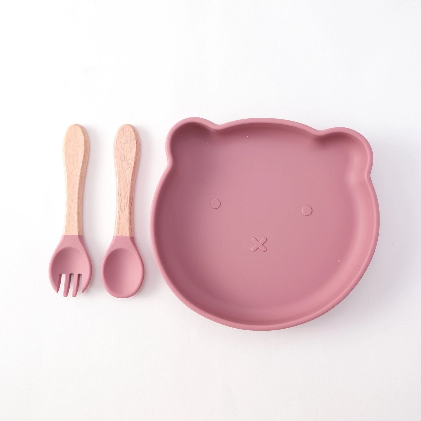 3-teiliges Kinder Fütterungsset Silikon Schüssel Löffel Gabel BPA frei