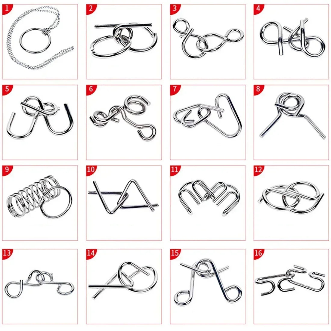 Metallisches Ringpuzzle zur Förderung des logischen Denkens