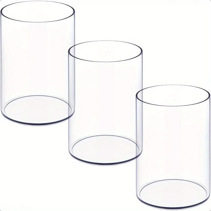 3-teiliger transparenter Acryl Stifthalter rund für Make-up und Bleistifte