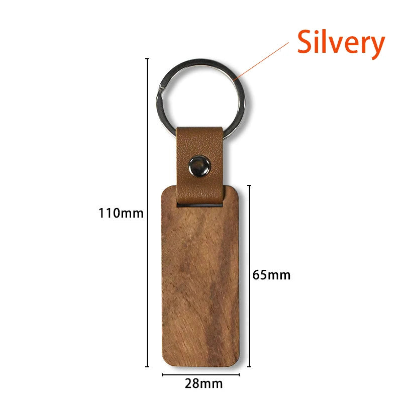 DIY Schlüsselanhänger aus Holz und Leder blanko für individuelle Gestaltung