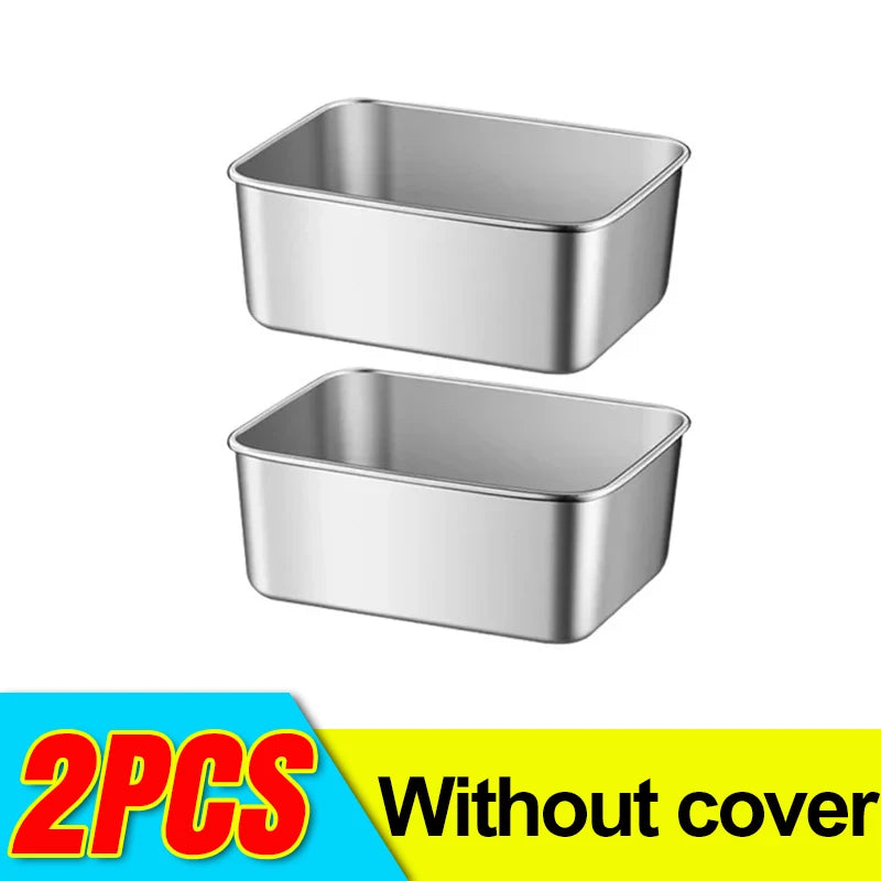 Doppelte Frische garantiert: Edelstahl Frischhaltebox 13,8x10,8x5 cm, 1-6 Stück Sets