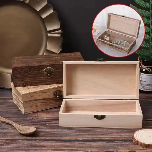 Retro Holz-Aufbewahrungsbox mit Metallverschluss für stilvolle Ordnung