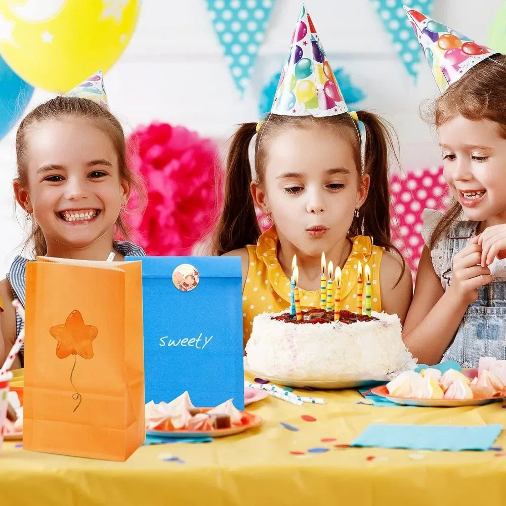 Bunte Kraftpapier Taschen für Lebensmittel und Geschenke Bunt