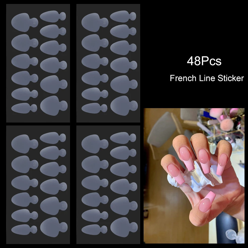 48er Set weiche Silikonpads für französische Nägel Maniküre