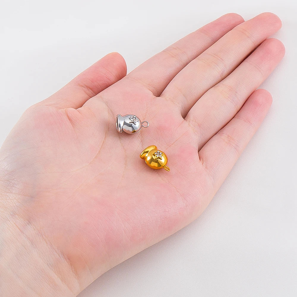 5 Stück Edelstahl Anhänger Gänseblümchen Herz Stern Glocke für Schmuck DIY-Yabubest - Home & More