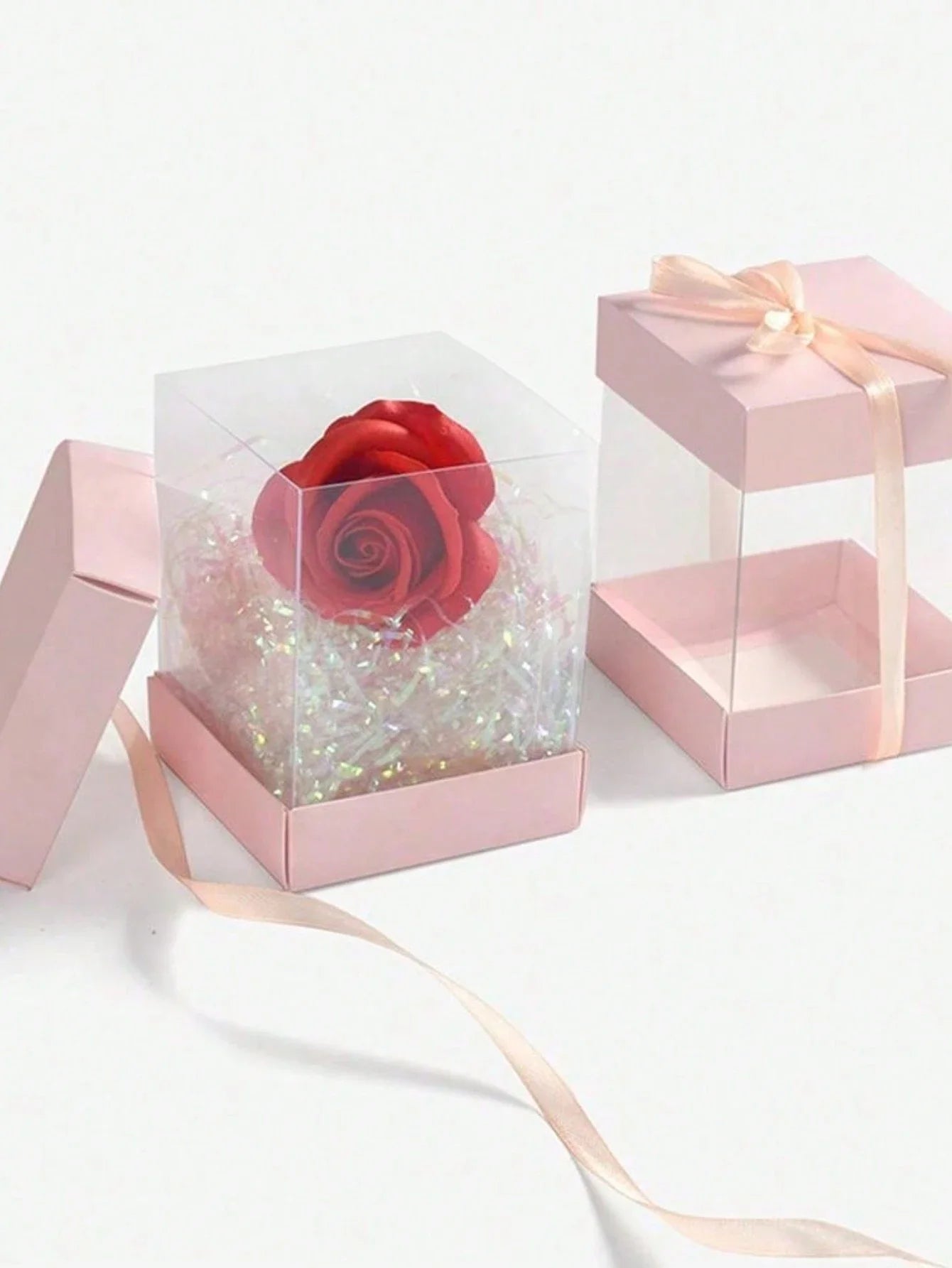 10 transparente PET Geschenkboxen mit goldenem Band, luxuriös und wiederverwendbar