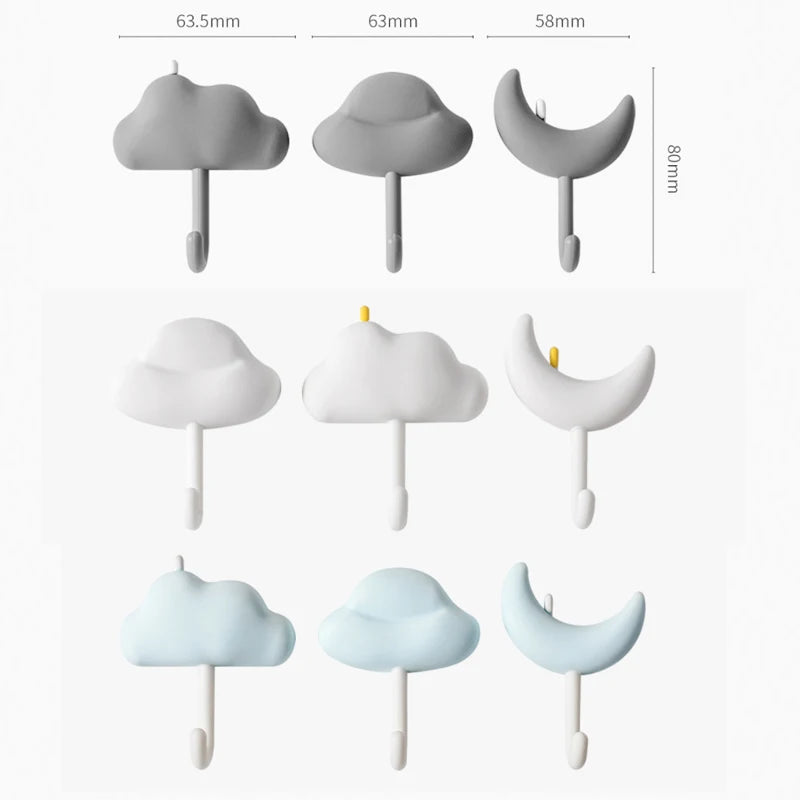 Wolke Mond Wandhaken Set für Schlüssel Taschen und Dekoration