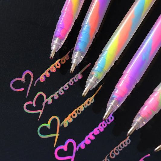 6-teiliges Glitzer-Gel-Textmarker Set 1,2 mm lebendige Farben für Tagebücher