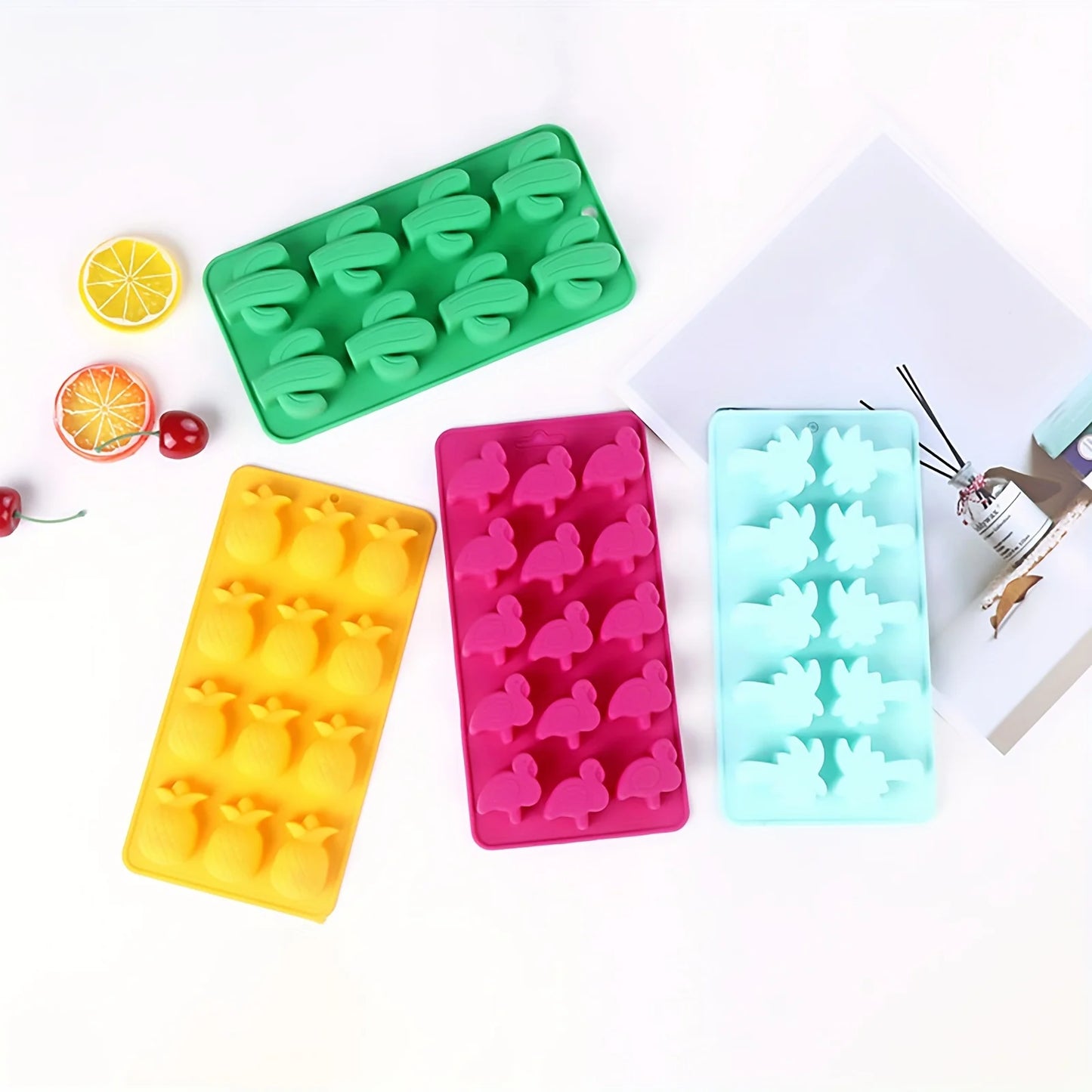 Flexible Silikon Eiswürfelform Kaktus Ananas Flamingo Motive