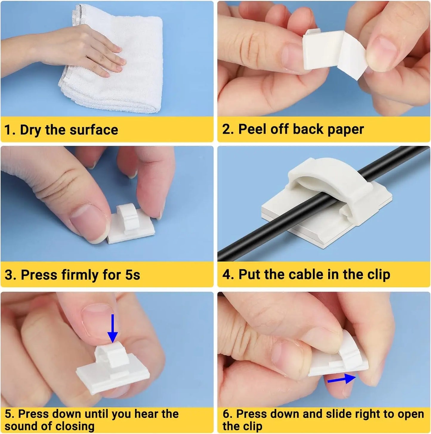 Kabel Organizer Clips 30 Stück Kabelhalter Kabelmanagement Set