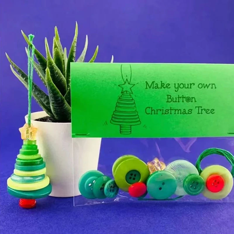 DIY Schneemann Button Ornament Kit mit Weihnachtsknopf und Hängedekor