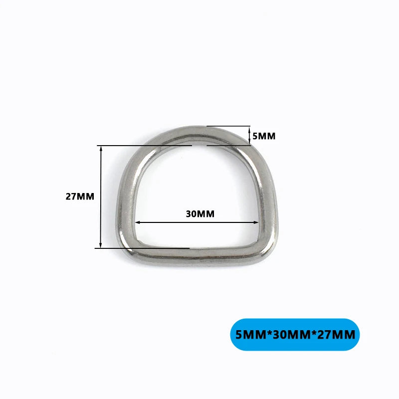 Edelstahl D-Ring Schnallen für Taschen Gurtband Haustierhalsband DIY Zubehör