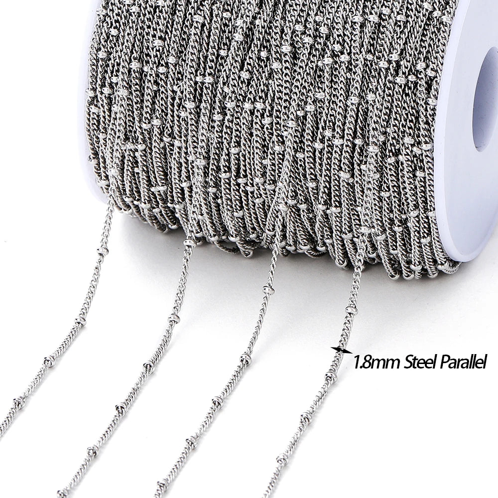 Langlebige Edelstahlkette goldfarben mit Perlen für DIY Schmuck