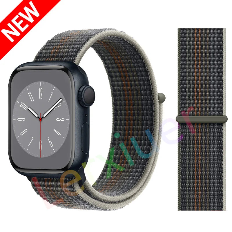Nylon Schlaufenarmband für Apple Watch alle Serien und Größen