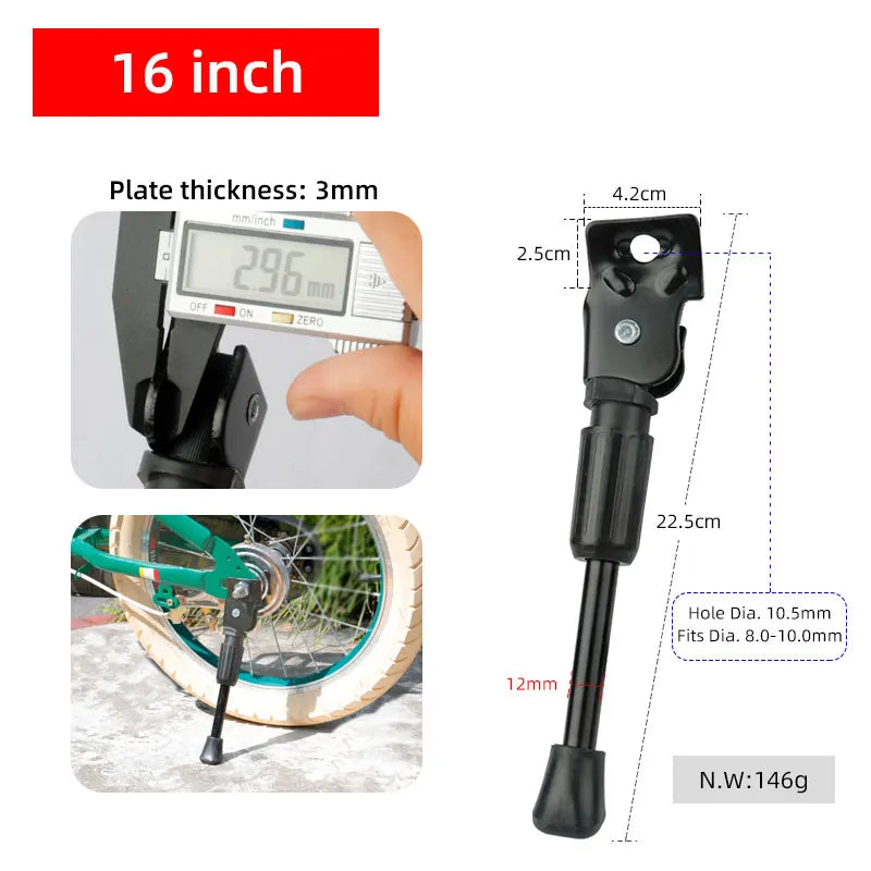 Kinder Fahrrad Seitenständer für 12-20 Zoll Laufräder - Stabiler Parkplatz