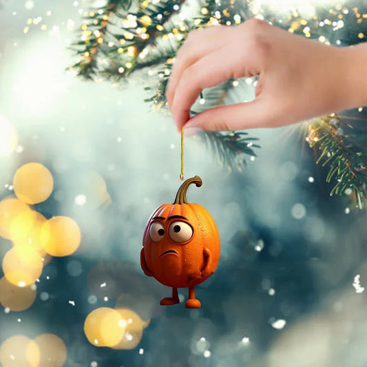 Farbenfrohe Acryl Anhänger Kürbis Motiv für Halloween und Thanksgiving