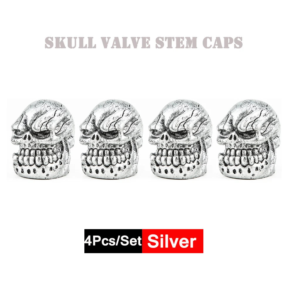 4er Set Totenkopf Ventilkappen Universal Staubdichte Reifenventilkappen