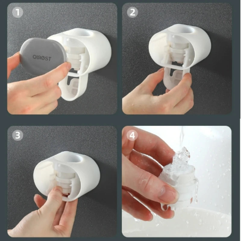 Automatischer staubdichter Zahnpastaspender mit Wandhalter für Bad