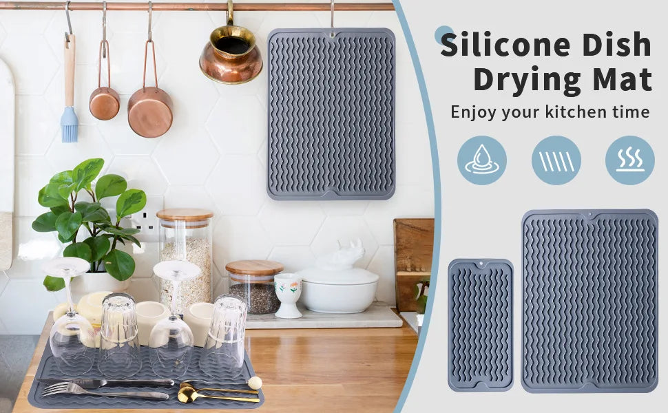 Küchenarbeitsplatte Silikon rutschfest Entwässerung Trockenunterlage faltbar