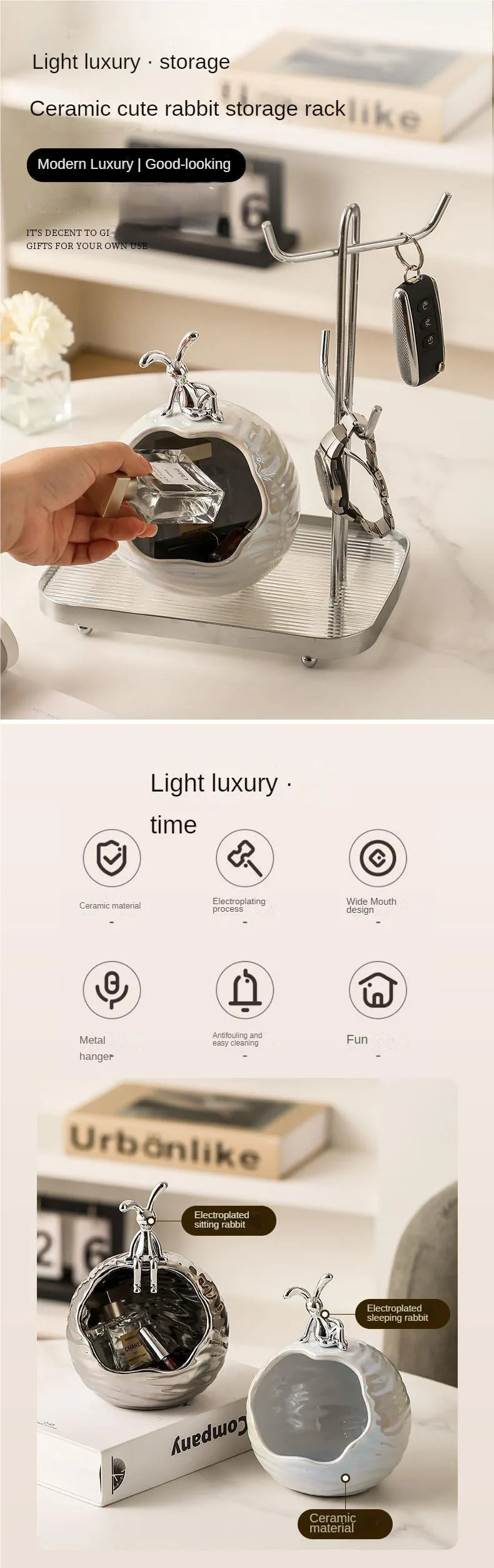 Dekorative Keramik Aufbewahrungsschale für Schlüssel und Schmuck