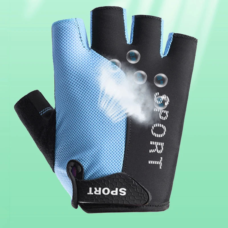 Atmungsaktive Halbfinger Radfahren Handschuhe für Damen und Herren Sport