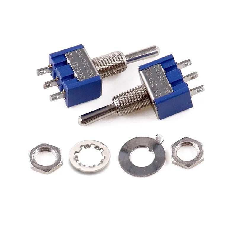 Praktischer 10er Miniatur Kippschalter ON OFF ON aus Kunststoff