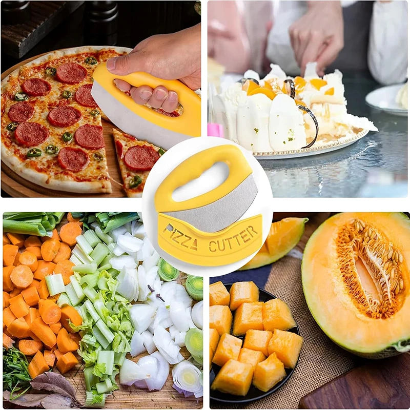 Edelstahl Pizzaschneider mit Abdeckung | Vielseitiger Lebensmittelzerkleinerer