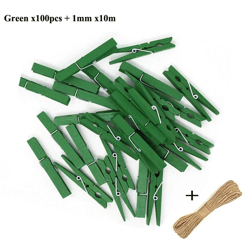 Mini 25mm Holzclips für Fotos & Deko – 50 oder 100 Stück Natur/Mix