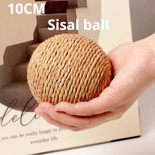 Katze Spielzeug Sisal Ball 10cm mit Sound für Beschäftigung - Krallenpflege
