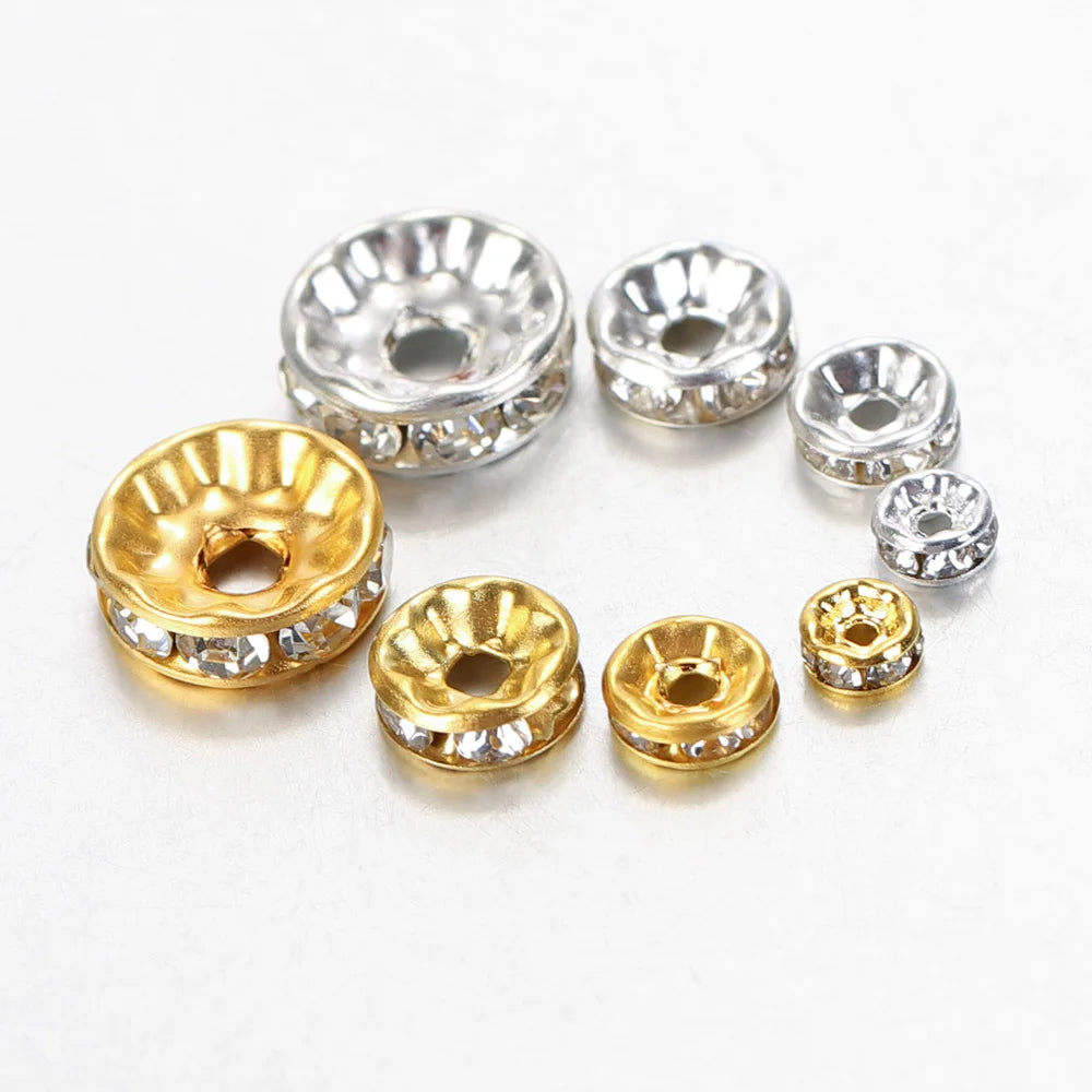 100 Strass-Abstandsperlen für DIY-Schmuck, 4–10 mm-Yabubest - Home & More