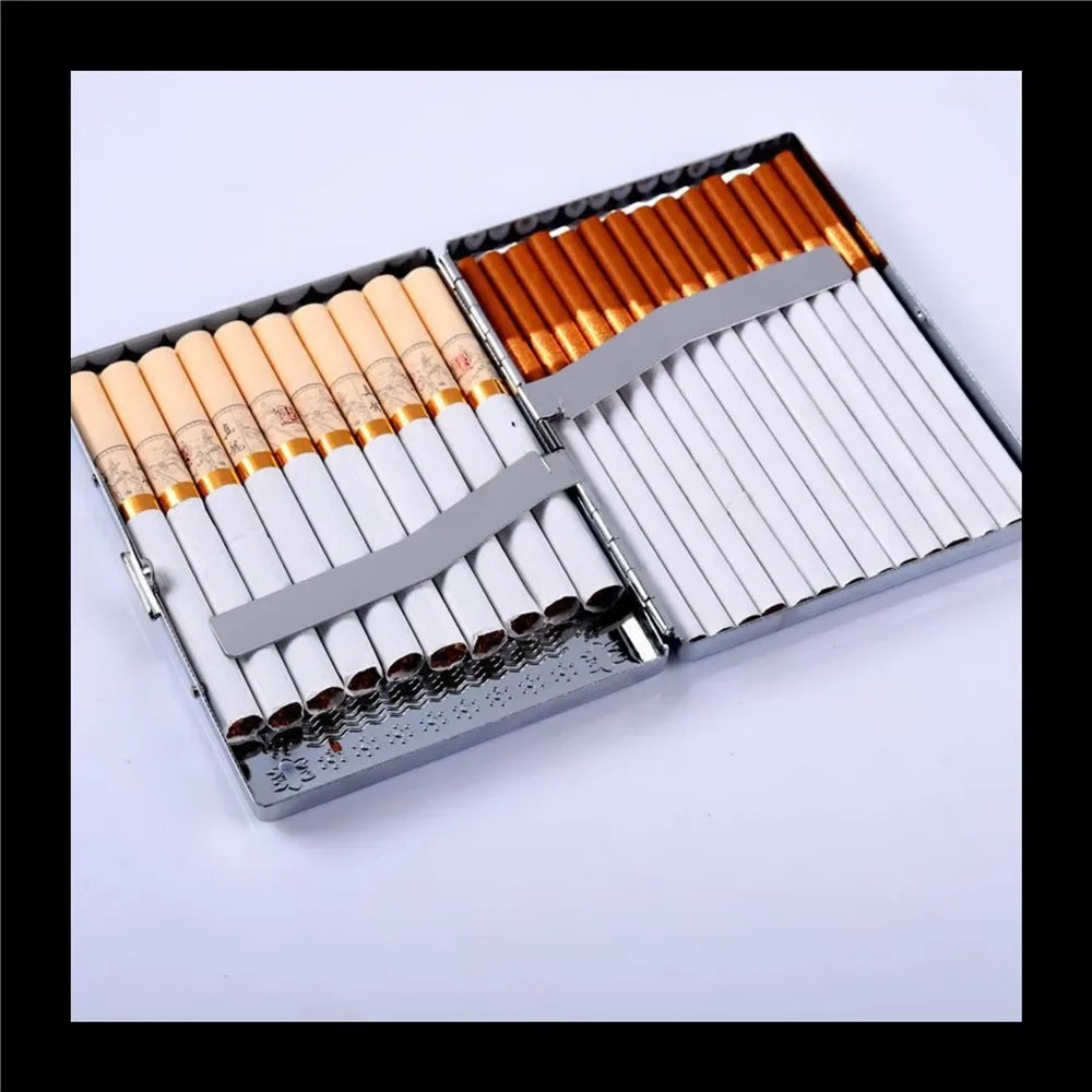 Robustes Metall Zigarettenetui für 20 Zigaretten mit Spiegeltechnik