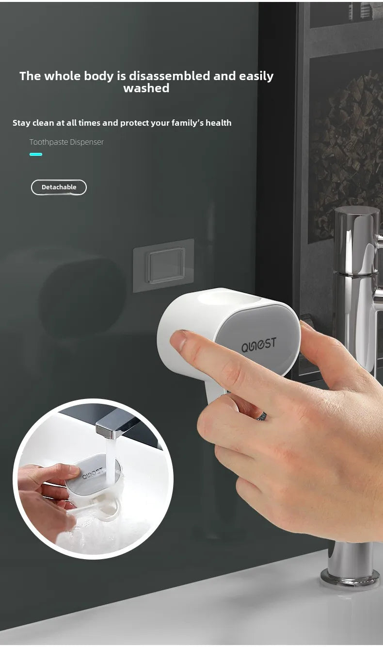 Automatischer staubdichter Zahnpastaspender mit Wandhalter für Bad