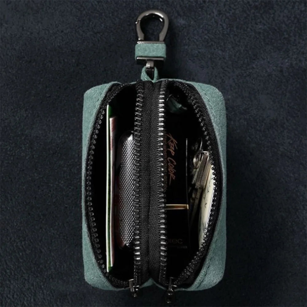 Tragbare Schlüsselbund Brieftasche mit Doppelreißverschluss große Kapazität