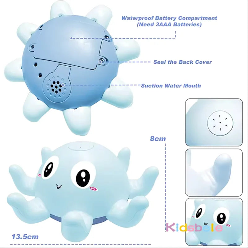 Leuchtendes musikalisches Baby-Badespielzeug mit Wasserspray