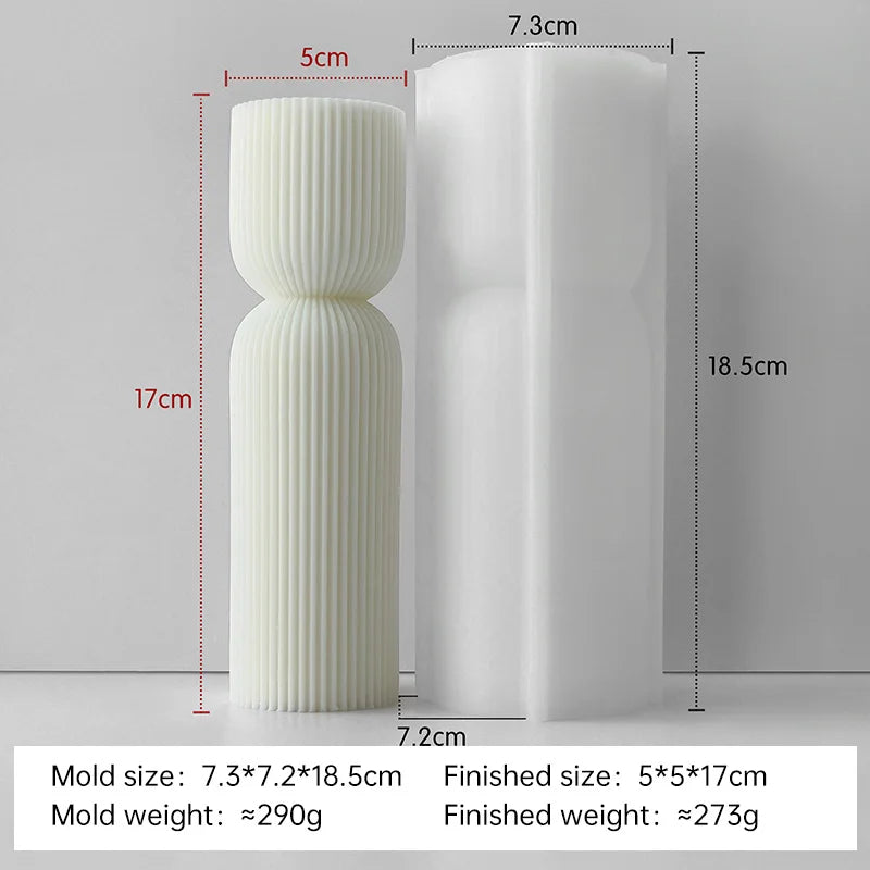 Silikonform für gestreifte Zylinderkerzen DIY Aroma Säule Gips Harz