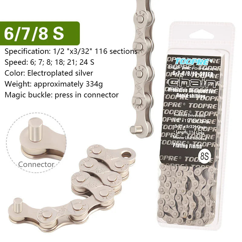 Langlebige MTB-Kette mit Rostschutz, 6-12-fach kompatibel, 11 Abschnitte