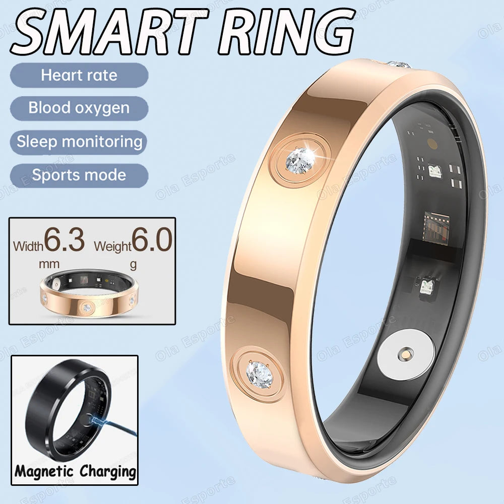 Schmaler Damen Smart Ring mit Schlaf und Gesundheitsmonitor 2025