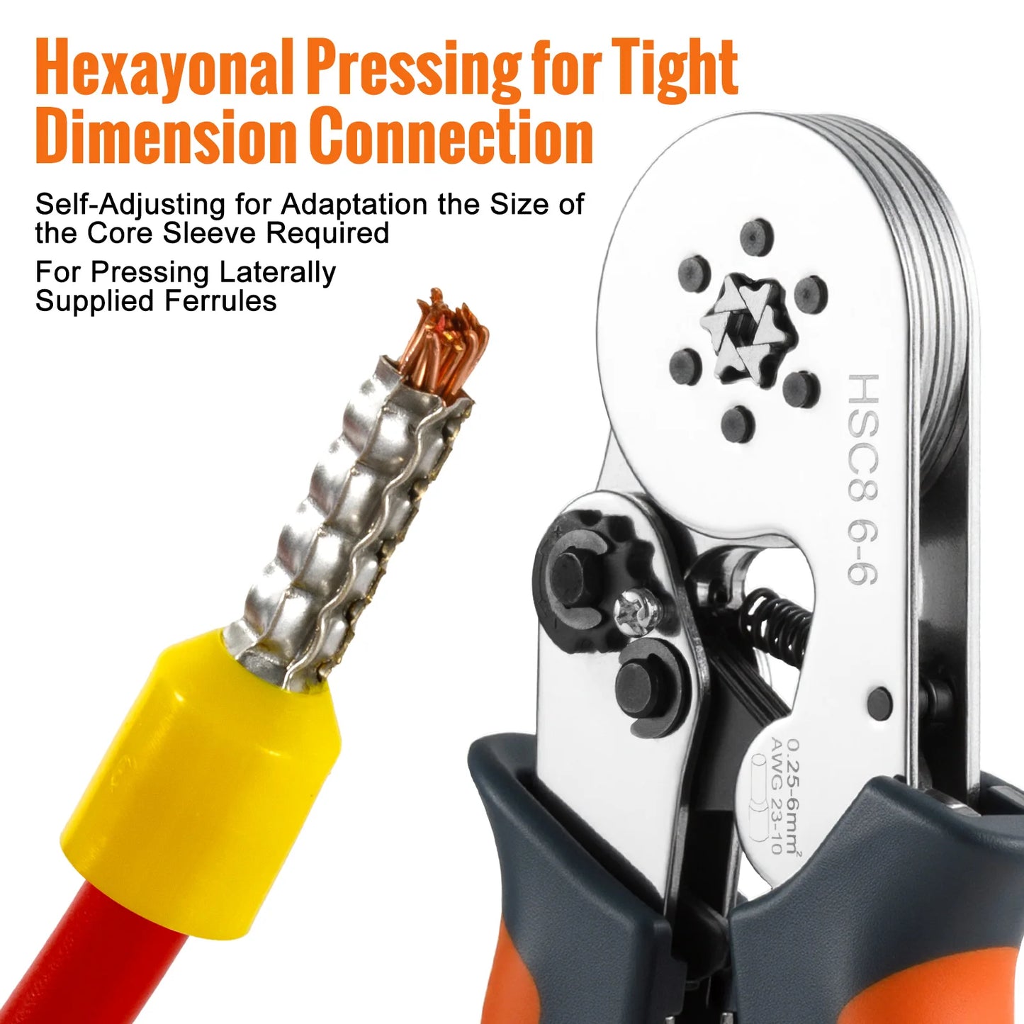 Multifunktionale Crimpzange HSC8 6-4/6-6 für elektrische Arbeiten
