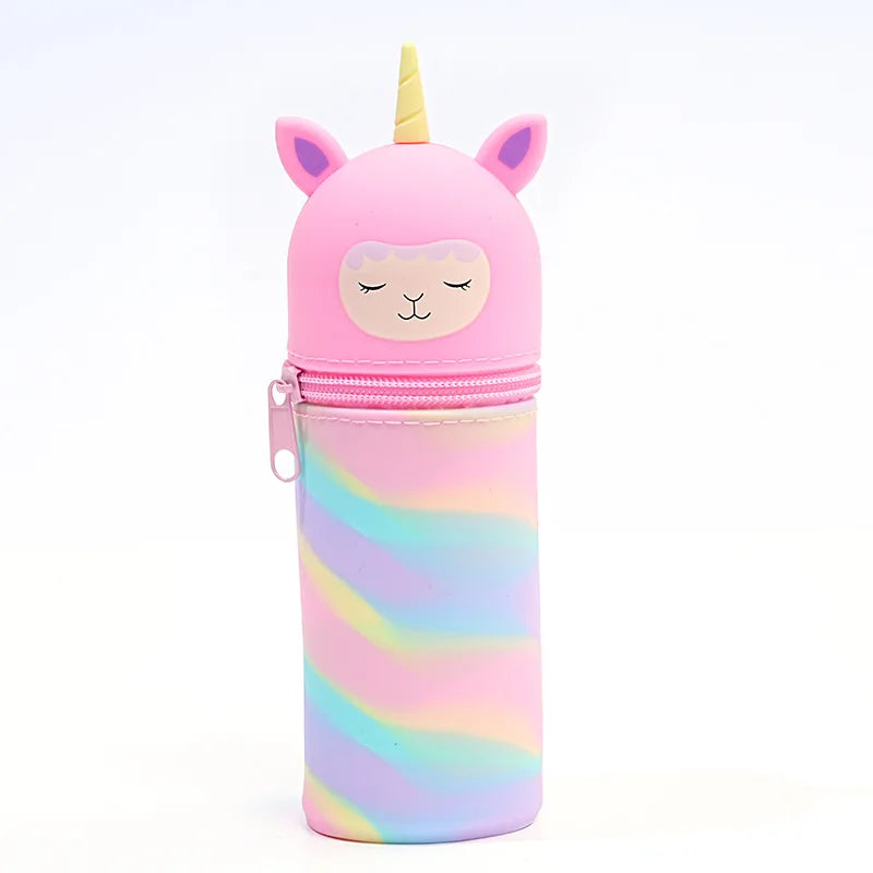 Niedlicher Silikon Stifthalter mit großem Fassungsvermögen und Reißverschluss