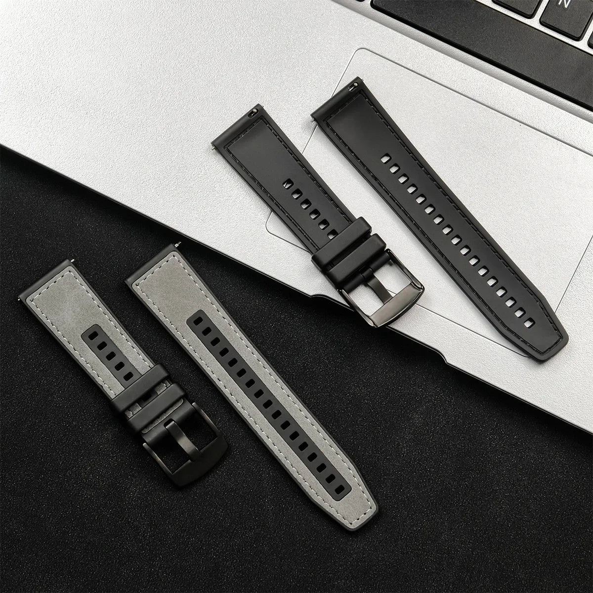 Smartwatch Ersatzarmband 22mm Leder Silikon für Huawei Samsung