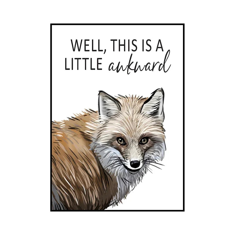 Lustige Tier Wandkunst auf Leinwand für moderne Badezimmer Dekoration