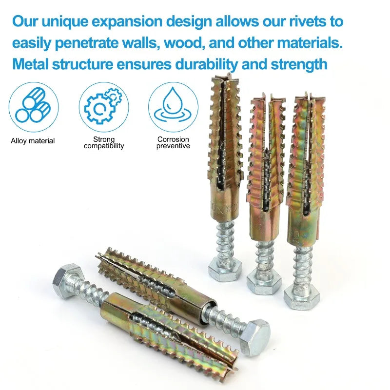 Robuster Metall Expansionsanker mit Selbstschneidschrauben Set