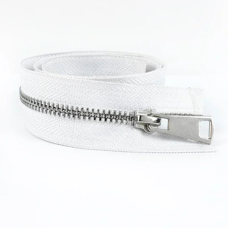 2er Set Metall Reißverschlüsse #5 Auto Lock für Jacken, Taschen, Bekleidung 15-80cm