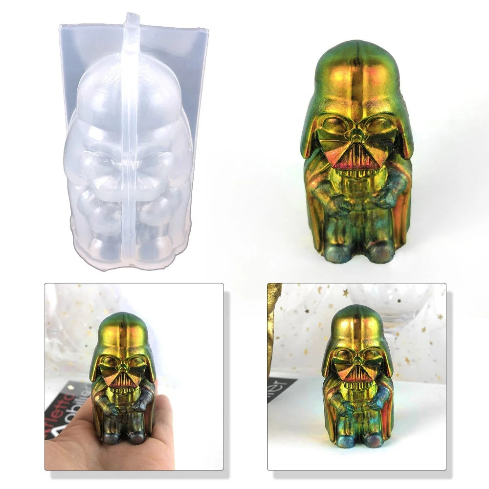 3D Silikonform Schwarzer Ritter für DIY Kerzen und Epoxidharz