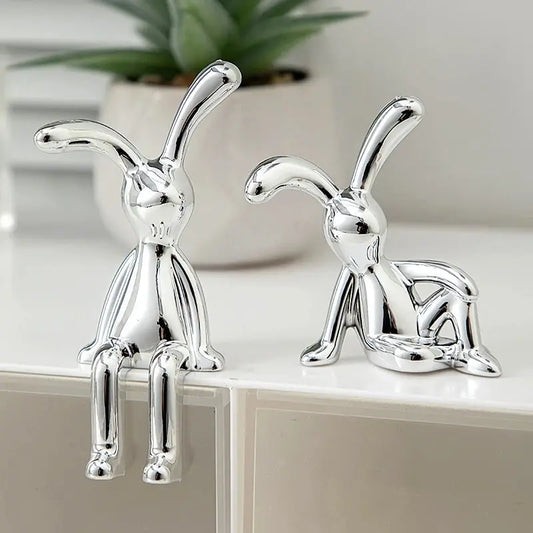 Deko Figuren Langohrige Kaninchen Set Wohnzimmer Schlafzimmer Auto 2er