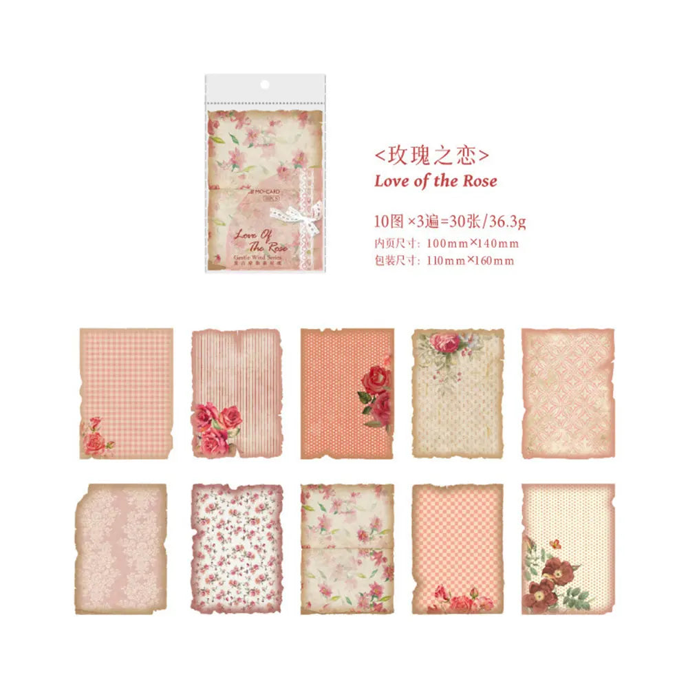 30 Blatt Vintage Scrapbook-Papier für DIY Basteln und Journaling