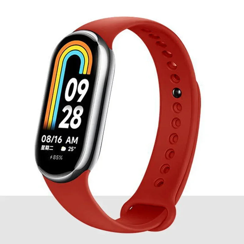 Atmungsaktives Silikon-Sportarmband kompatibel mit Mi Band 8 NFC