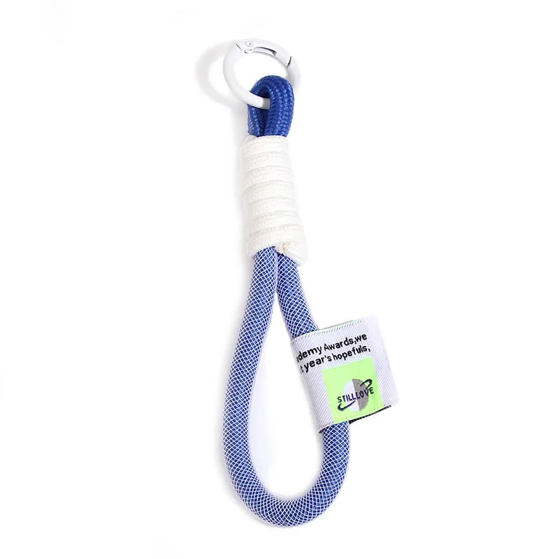 Schillernder Geflecht Seil Schlüsselanhänger mit Karabiner für Rucksack